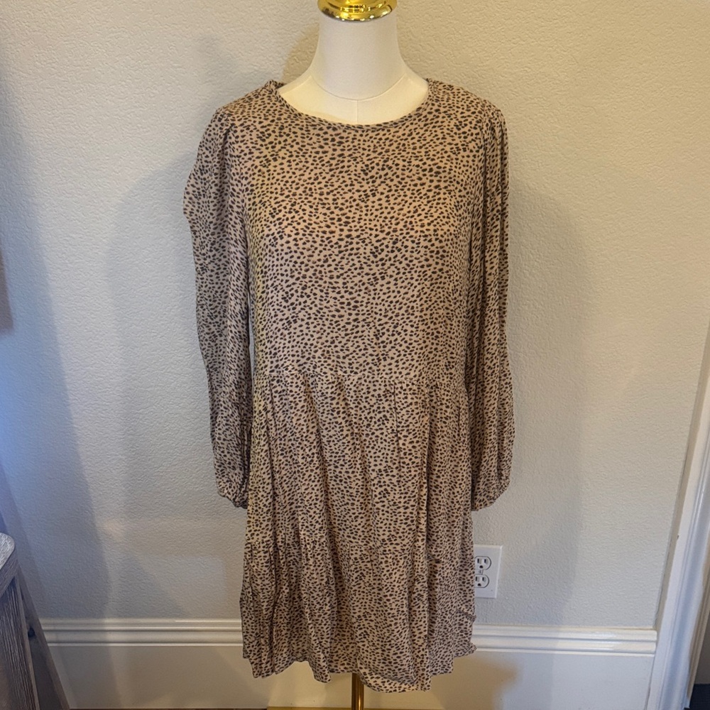 Abercrombie & Fitch Long Sleeve Leopard Print Dress